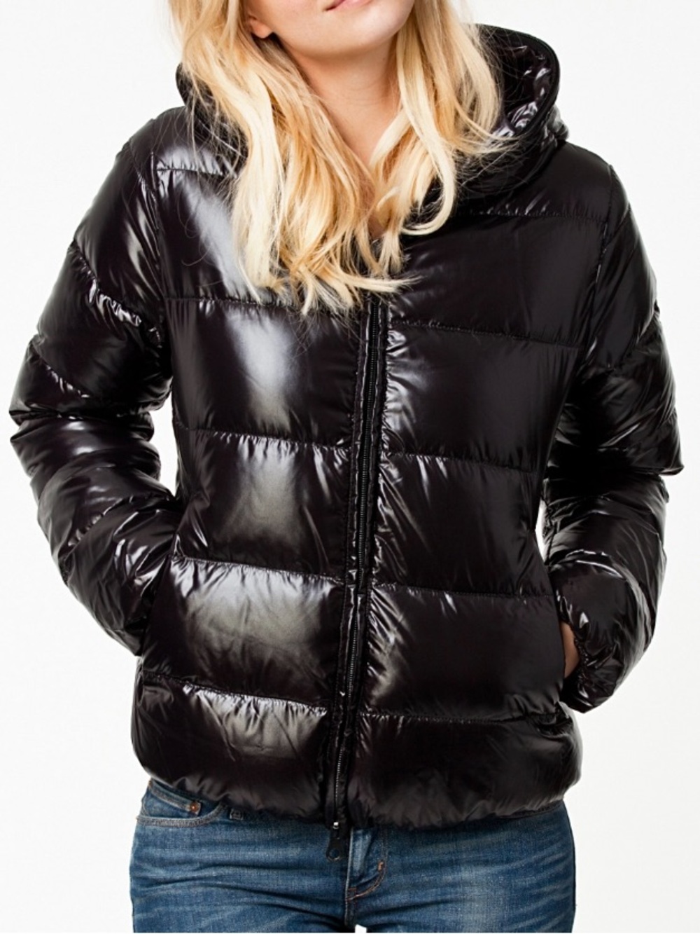 Duvetica Hooded Puffer Jacket Smoke Gray Women’s Ski Coat Winter Cabincore Small